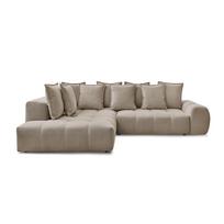 Taupe spalvos iš šenilinio audinio sulankstoma/su sandėliavimo vieta kampinė sofa (su kairiuoju kampu/„L“ formos) Everest – Bobochic Paris