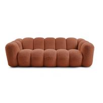 Raudonos plytų spalvos iš boucle sofa 232 cm Hippolyte – Bobochic Paris