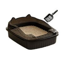 Open Top Cat Litter Box with High Side Anti-Splashing Kitten žalia