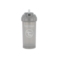 Twistshake gertuvė su šiaudeliu nuo 6mėn., 360 ml, pilka 78680