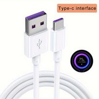5A USB C greito įkrovimo laidas, Baltas