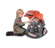 Vaikiškas mašinų autoservisas 3xAAA + 1xCR2025 oranžinė/pilka