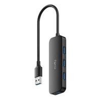 „Cudy UH40A PortMate USB-A“ – 4 prievadų USB 3.0 šakotuvas, 5Gbps, tik duomenys, plastikinis, kompaktiškas, juodas
