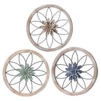 3 Pcs Farmhouse Wall Decor Wooden Rustic Flower Decoration Wall