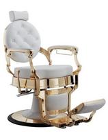 W Beauty barberio kėdė baltos spalvos su aukso spalvos rėmu Buzz Gold White