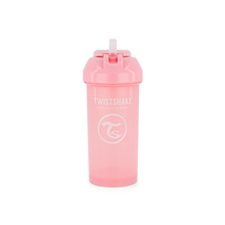 Twistshake gertuvė su šiaudeliu nuo 6mėn., 360 ml, rausva 78588