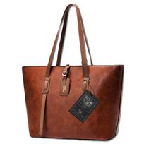 Moteriška odinė rankinė BAD&BAGS, ruda, shopper tipo