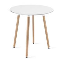 Apvalus stalas Kami, 60 cm, baltas/rudas