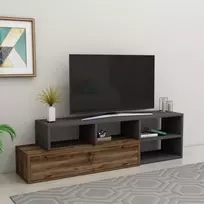 TV stovas, Duru, šviesus riešutas Antracitas, 120 x 38 x 27,5 cm