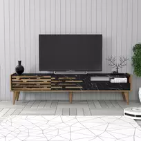 TV stovas, Valensija, Riešutas Juoda Marmuras, 180 x 35 x 45 cm