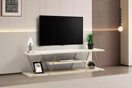 TV stovas, Canaz, travertinas  Auksinis, 120 x 33 x 30 cm