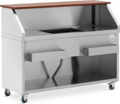 Royal Catering Baro stotelė su ledo skyriumi ir butelių lentynomis 150 cm