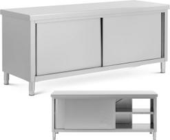 Royal Catering Centrinis stalviršio stalas su praėjimo spinta STAL 200 x 70 cm