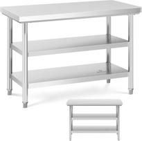 Royal Catering Centrinis plieninis stalviršis 3 lygiai 120 x 60 cm iki 600 kg