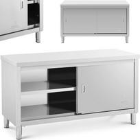 Royal Catering Centrinis stalviršio stalas su spinta ir stumdomomis durimis 150 x 60 x 85 cm