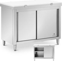 Royal Catering Maitinimo laisvai pastatoma spintelė su pjaustymo lenta STAL 120 x 60 cm
