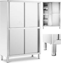 Royal Catering Nerūdijančio plieno nerūdijančio plieno stumdomų durų maitinimo spinta 180x118x50cm