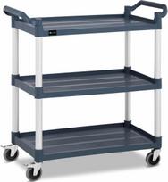 Royal Catering Padavėjų aptarnavimo vežimėlis 3 plastikinės lentynos 84 x 49 cm iki 150 kg