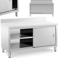 Royal Catering Sieninis stalas su spinta ir apvadu su stumdomomis durimis 150 x 70 cm