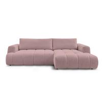 Rožinės spalvos sulankstoma/su sandėliavimo vieta kampinė sofa (su dešiniuoju kampu/su gultu) Fuji – Bobochic Paris