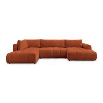 Raudonos plytų spalvos sulankstoma/su sandėliavimo vieta kampinė sofa (su kairiuoju kampu/„U“ formos) Fuji – Bobochic Paris