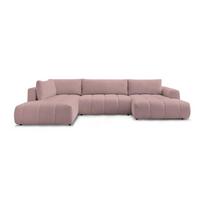 Rožinės spalvos sulankstoma/su sandėliavimo vieta kampinė sofa (su kairiuoju kampu/„U“ formos) Fuji – Bobochic Paris