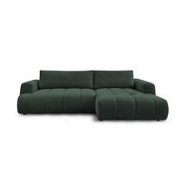 Žalios spalvos sulankstoma/su sandėliavimo vieta kampinė sofa (su dešiniuoju kampu/su gultu) Fuji – Bobochic Paris