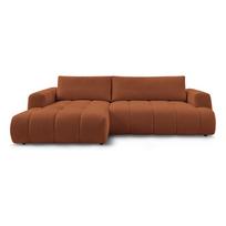 Raudonos plytų spalvos sulankstoma/su sandėliavimo vieta kampinė sofa (su kairiuoju kampu/su gultu) Fuji – Bobochic Paris