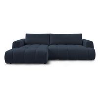 Tamsiai mėlynos spalvos sulankstoma/su sandėliavimo vieta kampinė sofa (su kairiuoju kampu/su gultu) Fuji – Bobochic Paris