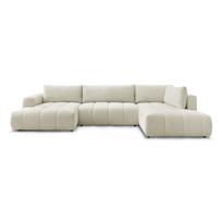 Smėlio spalvos sulankstoma/su sandėliavimo vieta kampinė sofa (su dešiniuoju kampu/„U“ formos) Fuji – Bobochic Paris