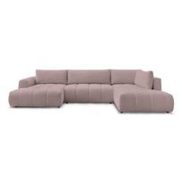 Rožinės spalvos sulankstoma/su sandėliavimo vieta kampinė sofa (su dešiniuoju kampu/„U“ formos) Fuji – Bobochic Paris