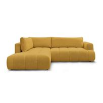 Garstyčių spalvos sulankstoma/su sandėliavimo vieta kampinė sofa (su kairiuoju kampu/„L“ formos) Fuji – Bobochic Paris