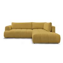 Garstyčių spalvos sulankstoma/su sandėliavimo vieta kampinė sofa (su dešiniuoju kampu/„L“ formos) Fuji – Bobochic Paris