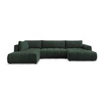 Žalios spalvos sulankstoma/su sandėliavimo vieta kampinė sofa (su kairiuoju kampu/„U“ formos) Fuji – Bobochic Paris