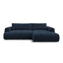 Tamsiai mėlynos spalvos sulankstoma/su sandėliavimo vieta kampinė sofa (su dešiniuoju kampu/su gultu) Fuji – Bobochic Paris
