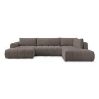 Taupe spalvos sulankstoma/su sandėliavimo vieta kampinė sofa (su dešiniuoju kampu/„U“ formos) Fuji – Bobochic Paris