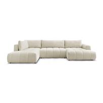 Smėlio spalvos sulankstoma/su sandėliavimo vieta kampinė sofa (su kairiuoju kampu/„U“ formos) Fuji – Bobochic Paris
