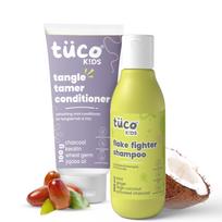 Tuco® Vaikų šampūnas nuo pleiskanų 200 ml ir plaukų kondicionierius nuo susipynimo 100 ml, be parabenų ir sulfatų, nuo 3 metų vaikams - Rinkinys
