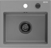 Granitinė virtuvinė plautuvė Mexen Milo su sifonu, Grey/Black