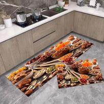 2 dalių virtuvės grindų kilimėlių rinkinys - Neslystantys, purvui atsparūs, vandenį sugeriantys kilimėliai 40x60cm (Crystal Velvet Silicone Base)