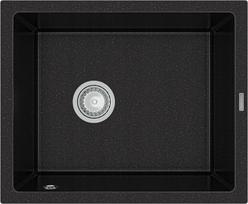 Granitinė virtuvinė plautuvė Mexen Pedro su sifonu, Metallic black/silver
