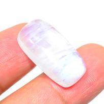 Vaivorykštinis Mėnulio Akmuo 1.3x2.3mm Natūralus Kabošonas Smulkus Palaidas 17.5Ct. u0S77 balta
