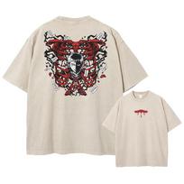 Vyriški Streetwear skalbta rūgštinė oversized marškinėliai japoniško anime retro dėvėti su grafiniu spaudiniu medvilniniai trumparankoviai marškinėliai S