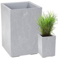 Gėlių klomba KARO 400x400x600 ECO perdirbtas betonas - šviesiai pilkas betonas LA992-70 Lamela, Gėlių klomba KARO 400x400x600 ECO perdirbtas betonas - šviesiai pilkas betonas LA992-70 Lamela