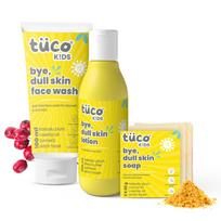 Tuco® Vaikams Sausos Odos Muilas (60 g x 2), Veido prausiklis (100 ml) & Papilkėjusios odos kūno losjonas (200 ml) | 2-5, 4-10, 10-15 metų | 420 g pakuotė iš 3 vnt.
