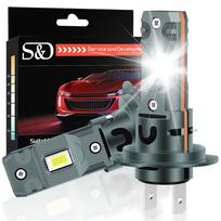 2 vnt. 20000LM H7 LED priekinių žibintų lemputės 60W Mini belaidės CSP automobilio priekinės lempos su ventiliatoriumi automatinės diodinės lempos H7 Turbo LED automobilinės lempos Canbus 12V 6500K balta