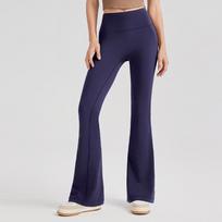 High-Waisted Peach Nude Micro-Flare Yoga Capris - Women's Summer Elastic Sports Pants XXXL