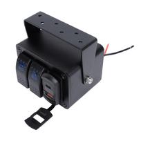 2 gyslų svirtinis jungiklio dėžutė su įtampos matuokliu PD C tipo QC3.0 USB prievadu, vandeniui atspari, DC 12 iki 24V skirta