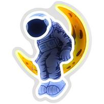 Beline Neon Light Astronaut on the moon