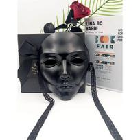 Halloween Full-face Masquerade Ball Hip-hop Dance Mask, Black, White and Silver Pure Color Mask, Costume Performance Props juoda